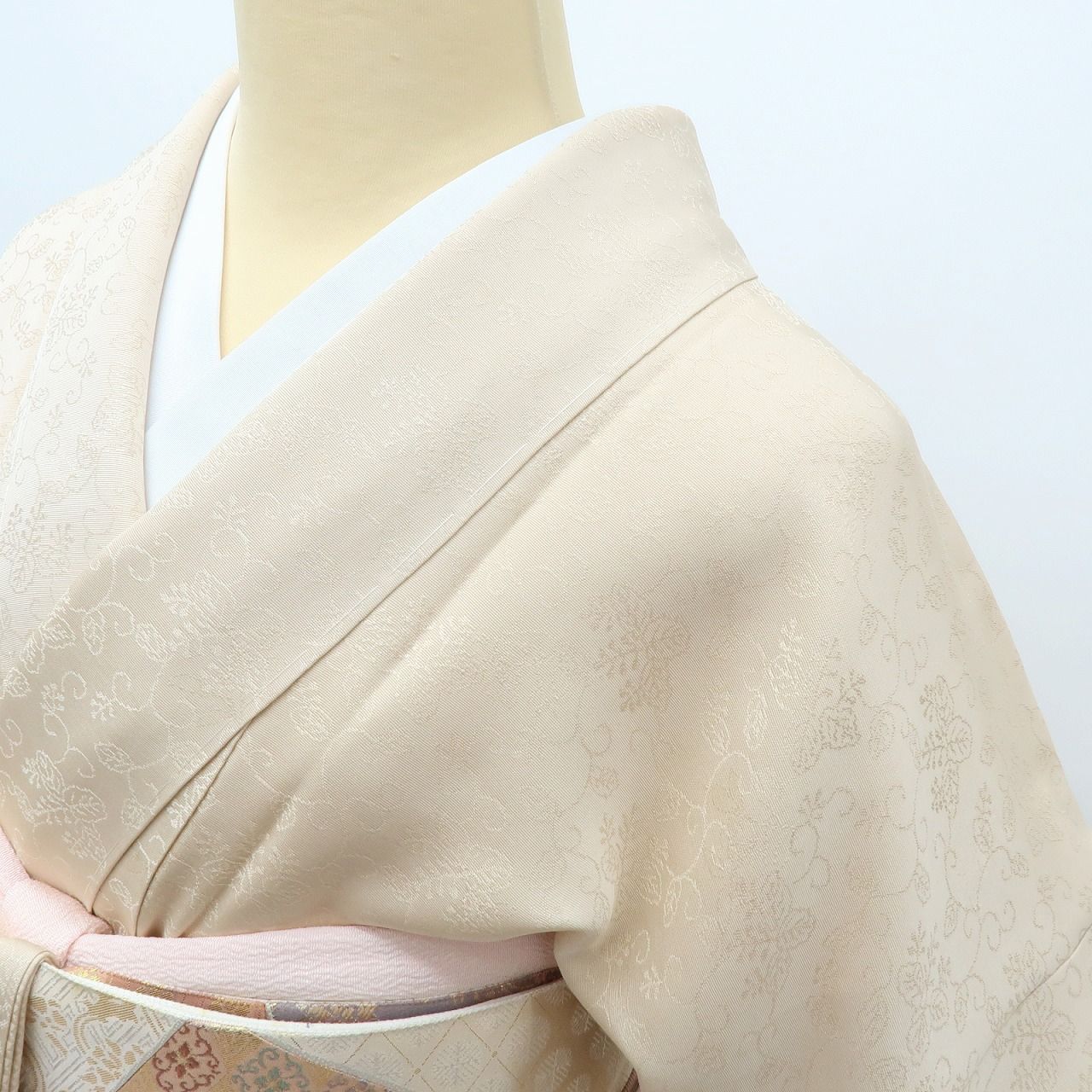 百華❀Y3987◇新品 正絹 仕付け糸付 手縫い仕立て トールサイズ 桐 色