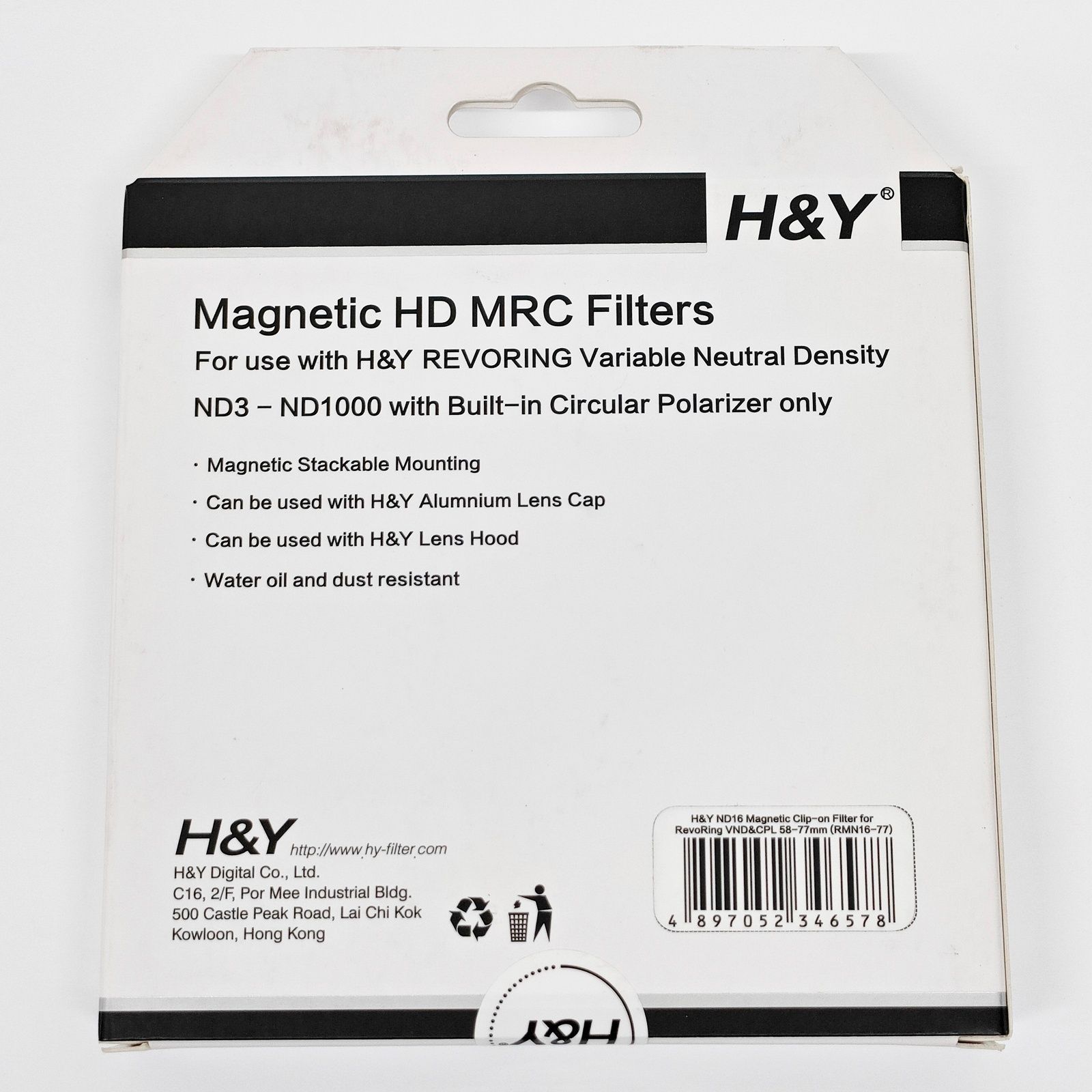 H-Y レボリング用 58-77mm ND16 マグネット式 NDフィルター 減光 R2511-062