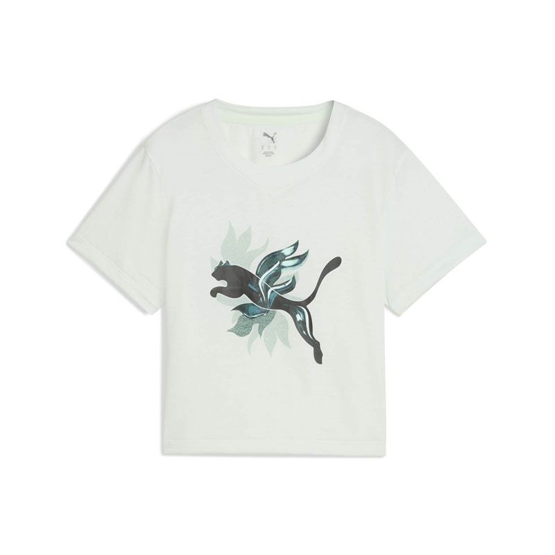 PUMA(プーマ) W GREEN TERRAINS FASHION GRAPHIC TEE マルチアスレ ウェア Ｔシャツ 528078、(46)SageFrost