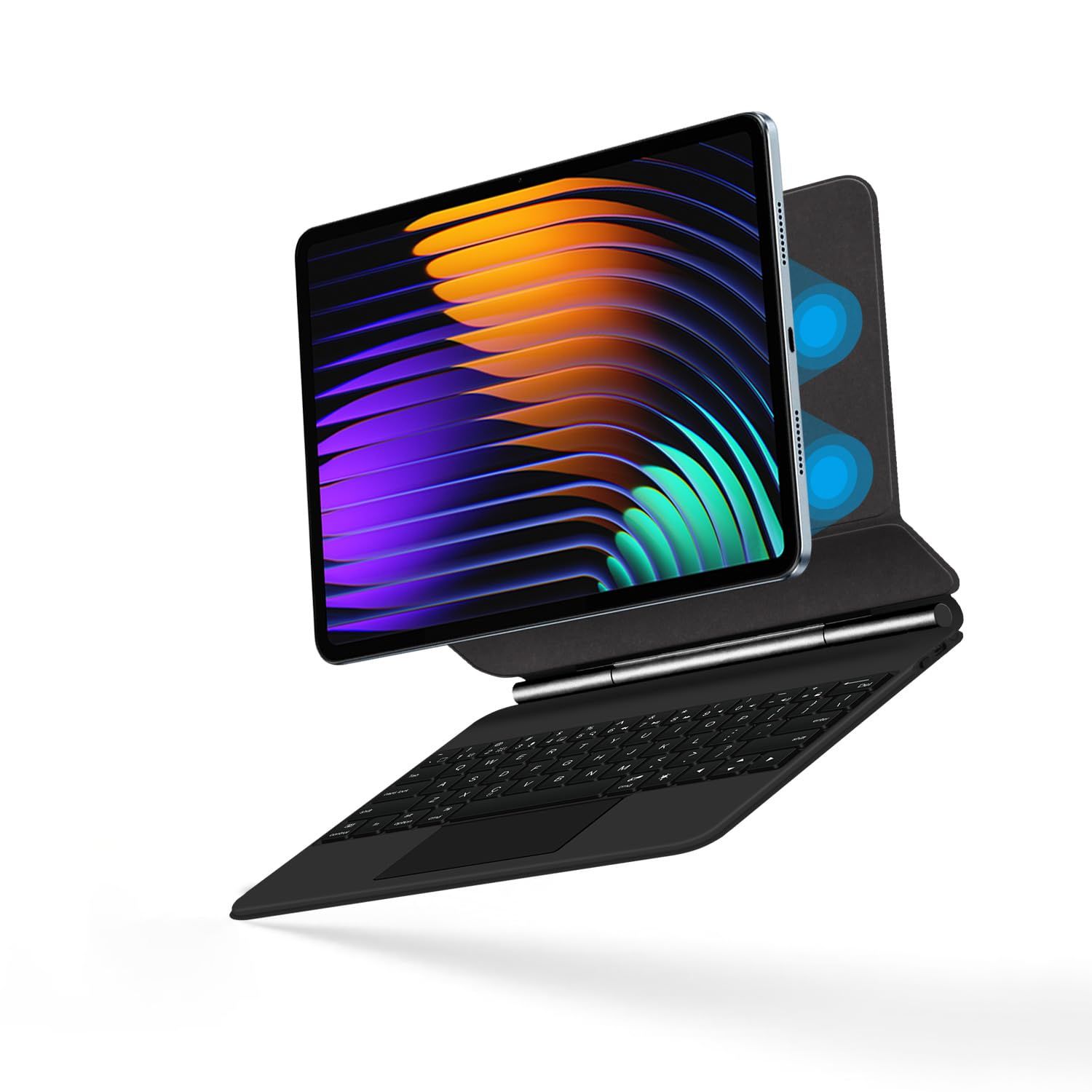 Xiaomi Pad 6S Pro 12.4インチ キーボードケース マジック キーボード トラックパッド バックライト付き 磁気吸着式 マグネットキーボード シャオミ Pad6S Pro キーボード ケース 一体型黒