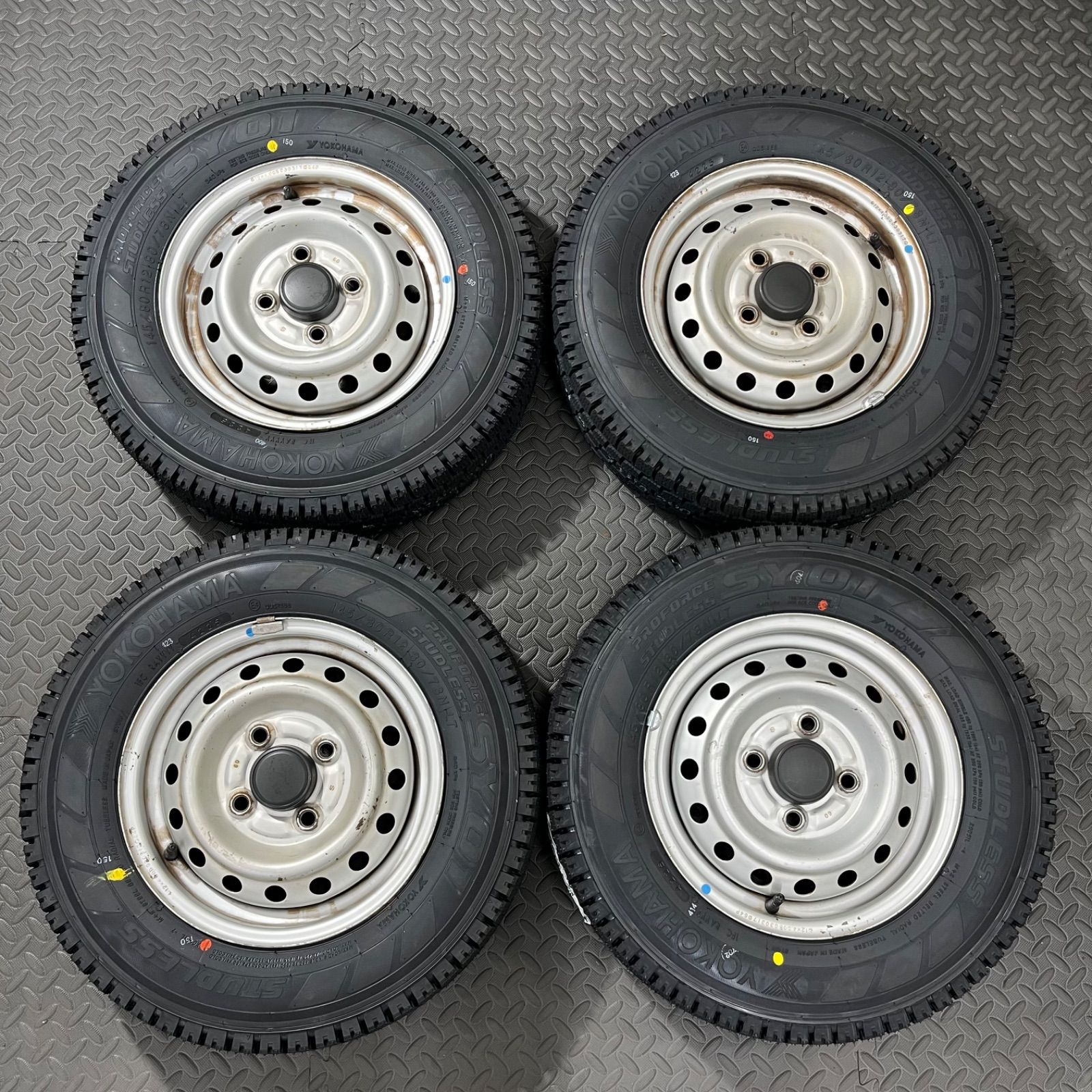 25年製 タイヤ 145 80 R 12 78 N LT ヨコハマ SY 01 スズキ キャリィ エブリィ スタッドレスタイヤ 冬タイヤ 1183 M