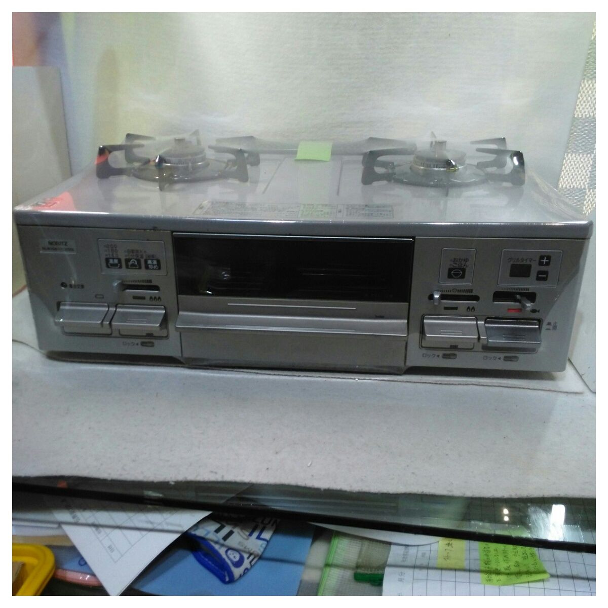 本体のみ ノーリツ ガステーブル 左強火 LPガス用 ライトグレー LPG