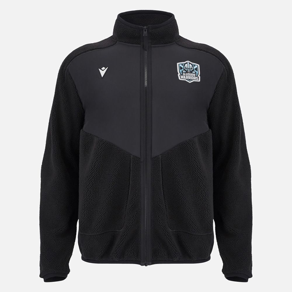 マクロン ラグビー グラスゴー ウォリアーズ 2025 2026 アスレジャー テディ フリース 黒 ブラック 公式モデル 日本未発売