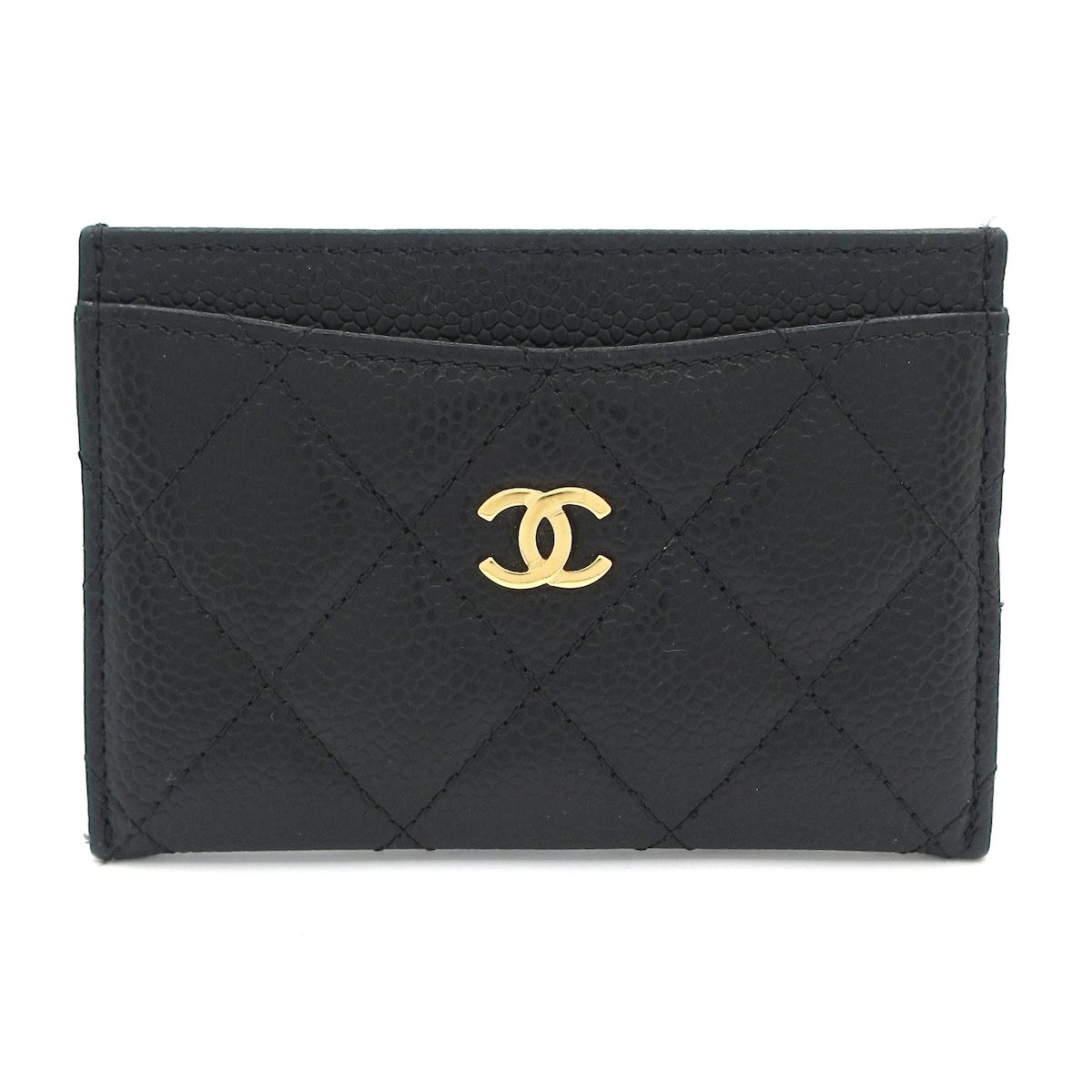 CHANEL シャネル カードケース マトラッセ AP0213 黒 ココマーク ゴールド金具