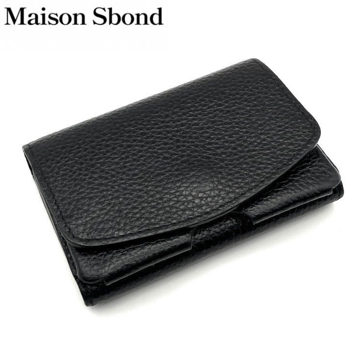 Maison Sbond 折り財布 メゾンエスボンド Amy 新品未使用 黒 メゾンエスボンド maisonsbond 三つ折り財布 Amy Black | Maison Sbond