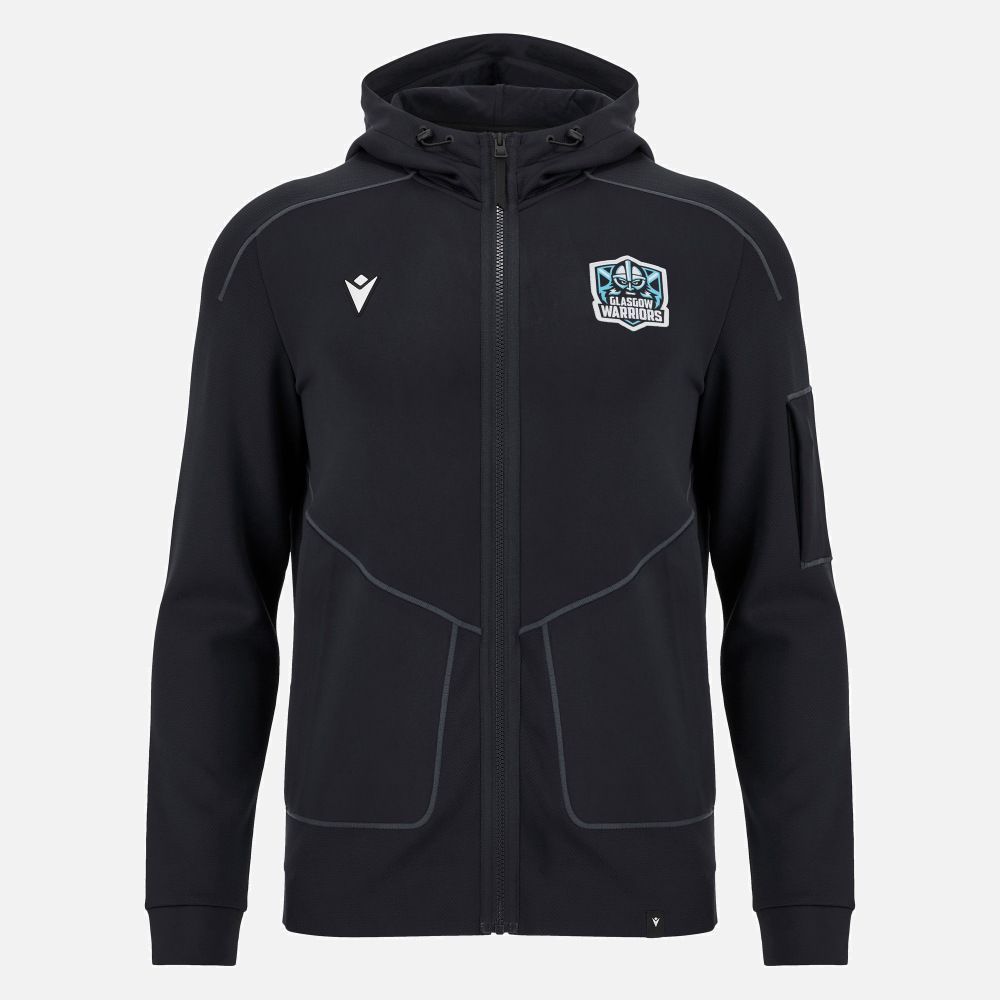 マクロン ラグビー グラスゴー ウォリアーズ 2025 2026 カナック パーカー 黒 ブラック 公式モデル 日本未発売