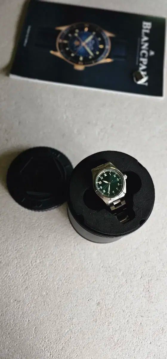  サンマーティン パイロット グリーン 時計 シンプルコーデ 自動巻き時計 腕時計(アナログ)