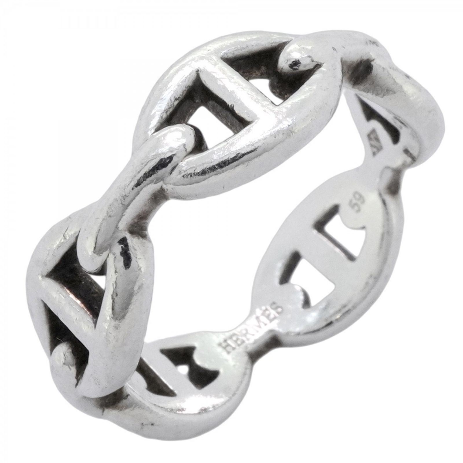 エルメス Hermes エルメス リング アンシェネ シェーヌダンクル PM シルバー925 ＃59メンズ