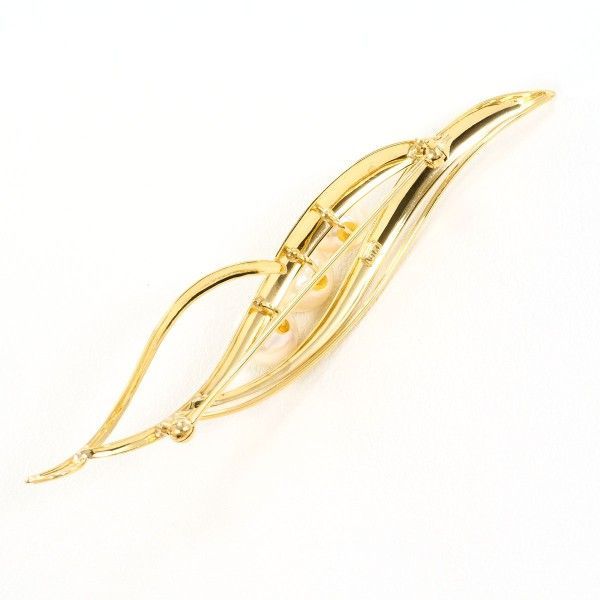 K 18 YG ブローチ brooch パール 真珠 総重量約6.4 g