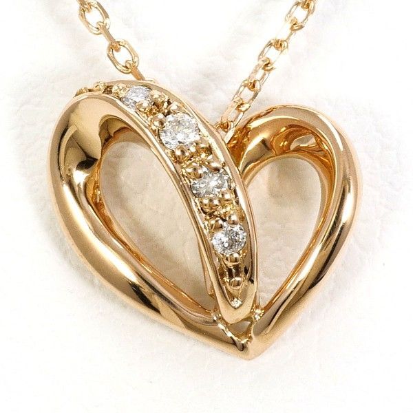 4℃ K18PG ネックレス necklace ダイヤ 総重量約2.2g 約39cm