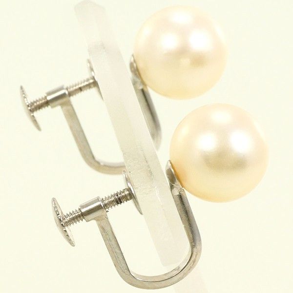 K 14 WG イヤリング clip-on earrings パール 真珠 総重量約5.7 g