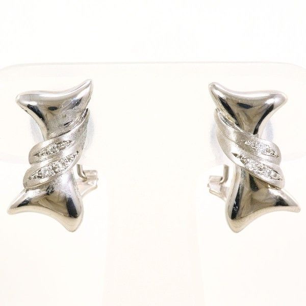 PT900 K14WG イヤリング clip-on earrings ダイヤ 0.03 ×2 総重量約4.5g
