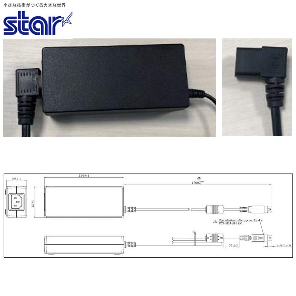 mC-Print 2 3 FVP 10 JP アダプタL PS 60 A-24 C TUP 500 900 プリンター用ACアダプター SP 298 スター精密 ブラック