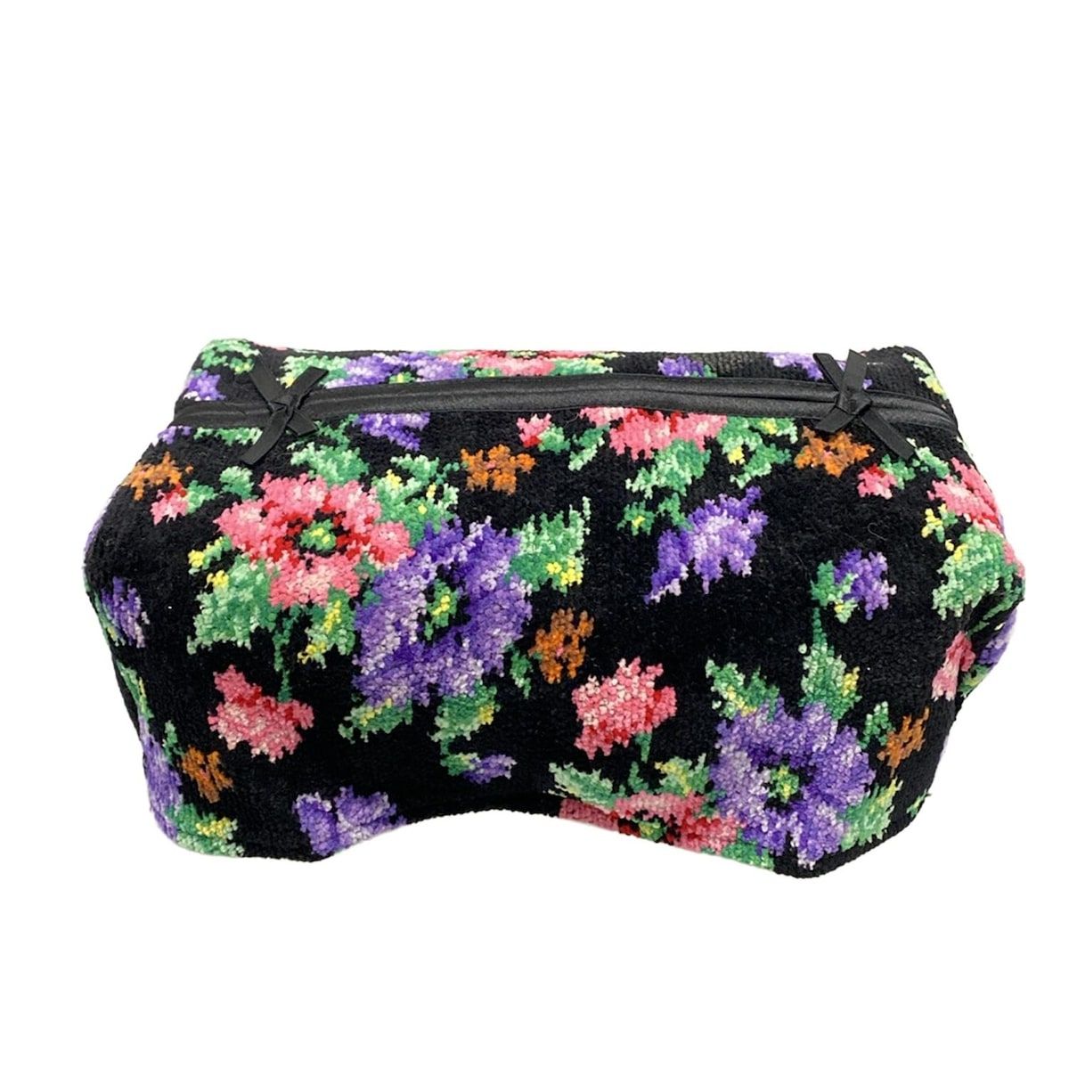 FEILER フェイラー 小物 - 黒×ピンク×マルチ ティッシュカバー 花柄