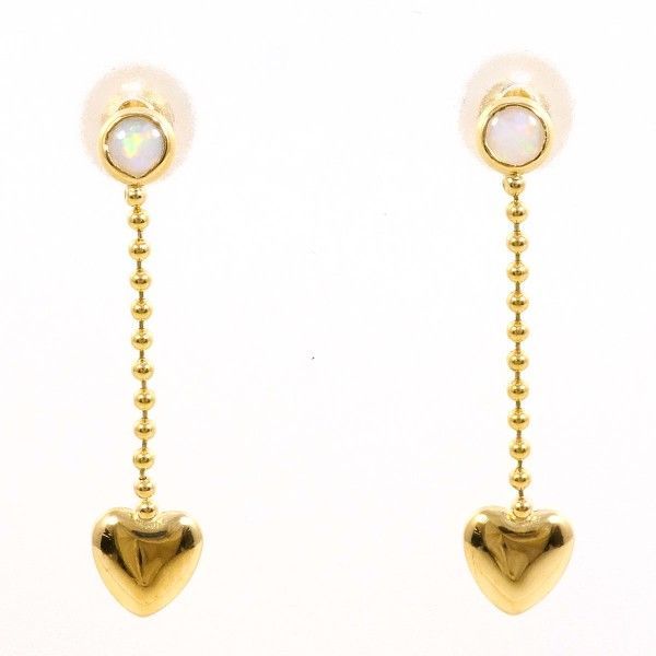 K 18 YG ピアス pierced earrings オパール 総重量約0 4 g