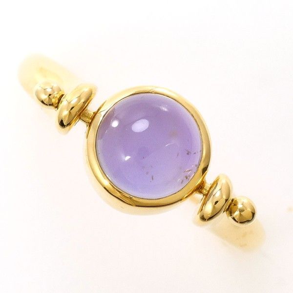 K 18 YG リング ring 指輪 12号 アメジスト ムーンストーン 総重量約3.8 g