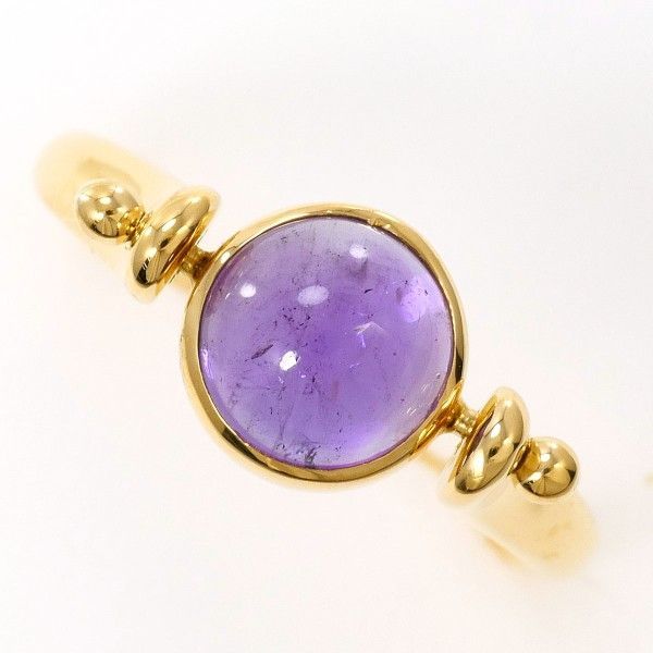 K18YG リング ring 指輪 12号 アメジスト ムーンストーン 総重量約3.8g