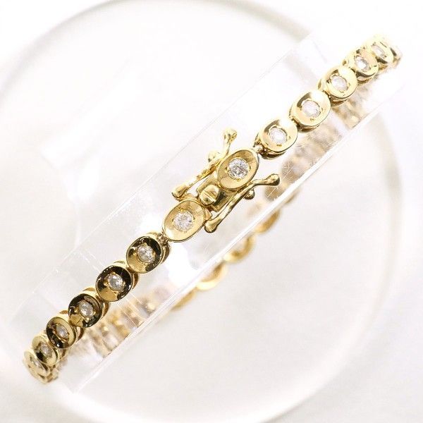 K 10 YG ブレスレット bracelet ダイヤ 1.00 総重量約3.6 g 約18 cm