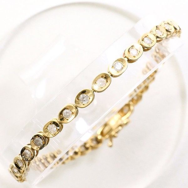 K10YG ブレスレット bracelet ダイヤ 1.00 総重量約3.6g 約18cm