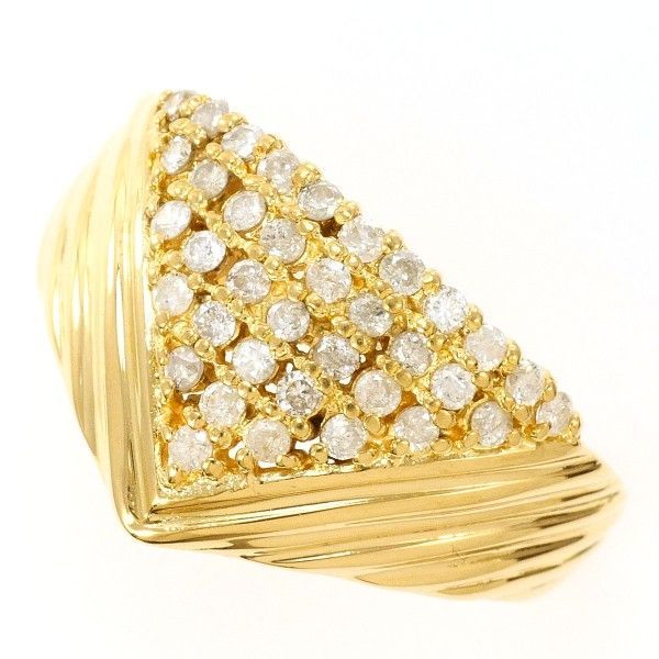 K18YG リング ring 指輪 12.5号 ダイヤ 0.35 総重量約2.9g