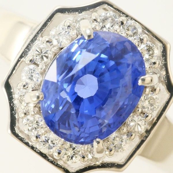 【ノンブランドジュエリー】Pt900バイオレットサファイアリング鑑別書付き ノンブランドジュエリー】Pt900バイオレットサファイアリング鑑別書