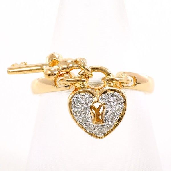 K18WGPG リング ring 指輪 11号 ダイヤ 0.11 総重量約3.1g