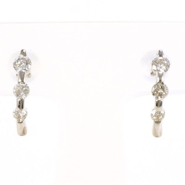 K 18 WG ピアス pierced earrings ダイヤ 0.25 ×2 総重量約1.4 g
