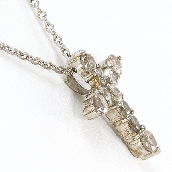 K 18 WG ネックレス necklace ブラウンダイヤ 0.5 総重量約2.3 g 約42 cm