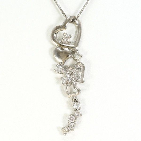 K18WG ネックレス necklace ダイヤ 総重量約2.1g 約41cm