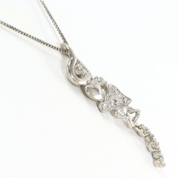 K 18 WG ネックレス necklace ダイヤ 総重量約2.1 g 約41 cm