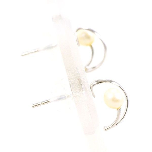 K 14 WG ピアス pierced earrings パール 真珠 総重量約0.4 g