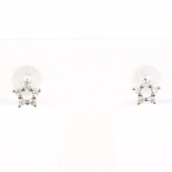 K14WG ピアス pierced earrings ダイヤ 総重量約0.4g