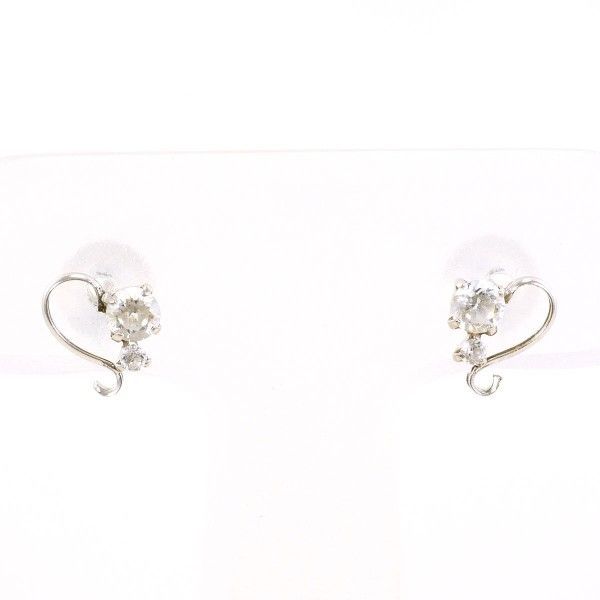 K14WG ピアス pierced earrings ジルコニア 総重量約0.4g