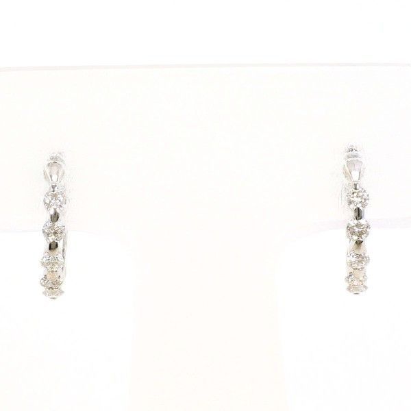 K10WG ピアス pierced earrings ダイヤ 総重量約0.9g