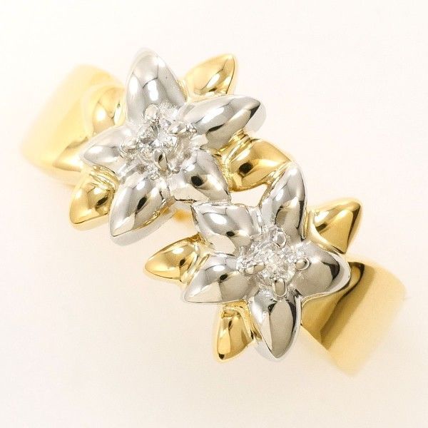 PT900 K18YG リング ring 指輪 11号 ダイヤ 0.05 総重量約4.5g