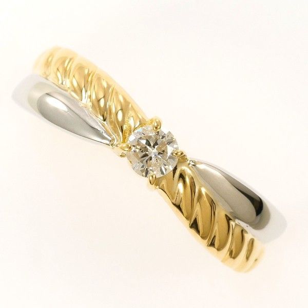 PT900 K18YG リング ring 指輪 11.5号 ダイヤ 0.12 総重量約2.2g