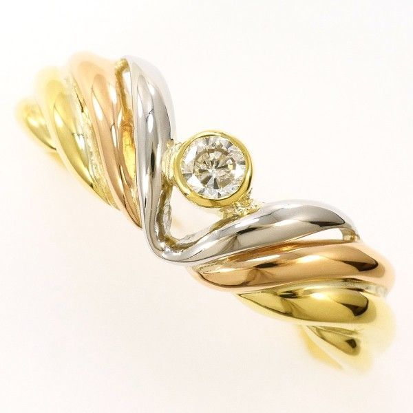 PT 900 K 18 YGPG リング ring 指輪 21号 ダイヤ 0.14 総重量約3.7 g