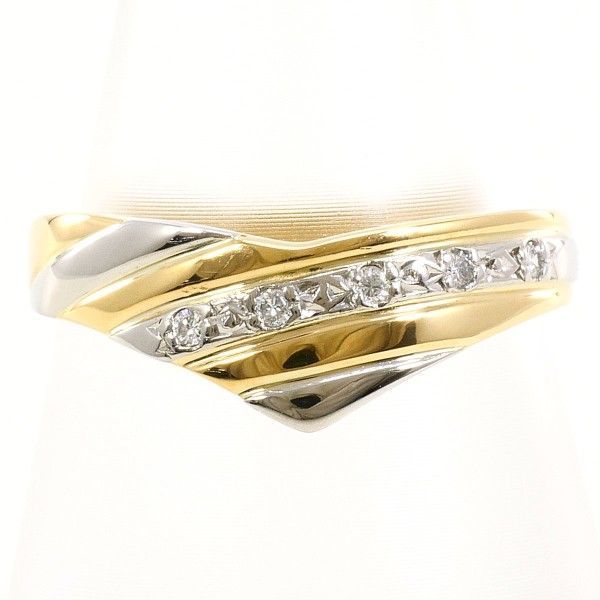 PT900 K18YG リング ring 指輪 12.5号 ダイヤ 総重量約2.9g