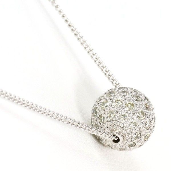 K 18 WG ネックレス necklace ダイヤ 総重量約2.9 g 約40 cm