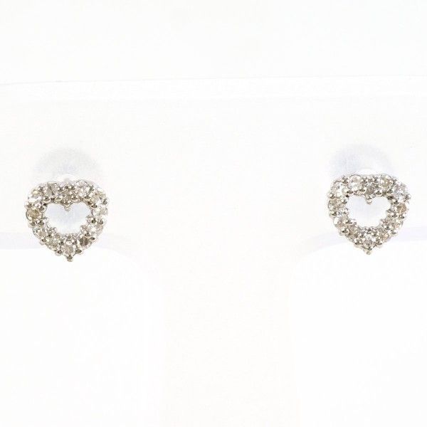 K14WG ピアス pierced earrings ダイヤ 0.07 ×2 総重量約0.8g