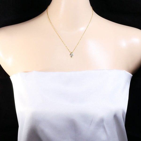  PT 900 K 18 YG ネックレス necklace ダイヤ 0.10 総重量約2.5 g 約40 cm その他 アクセサリー