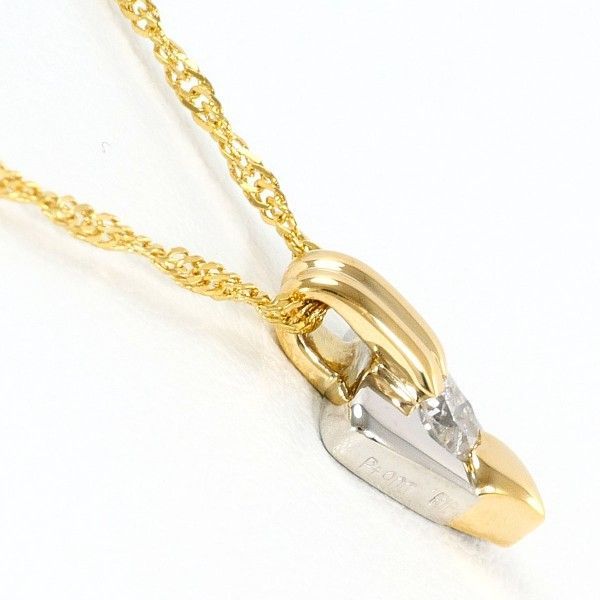 PT 900 K 18 YG ネックレス necklace ダイヤ 0.10 総重量約2.5 g 約40 cm