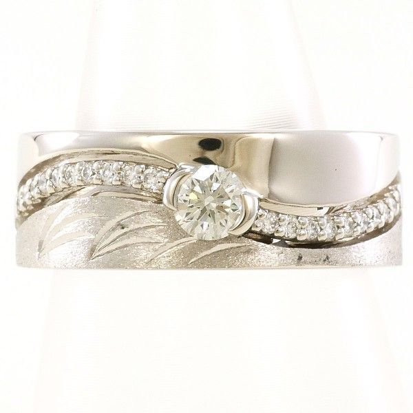 PT900 リング ring 指輪 10号 ダイヤ 0.20 0.10 SI2 鑑定書 総重量約12.9g