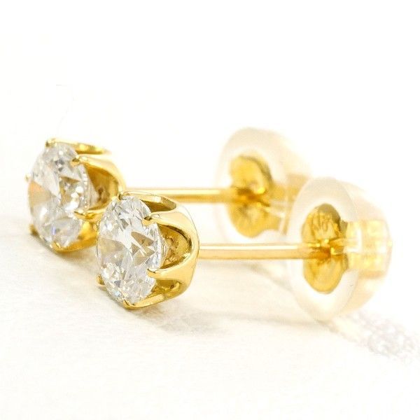 K18YG ピアス pierced earrings ダイヤ SI1 SI2 0.30 ×2 鑑定書 総重量約0.5g