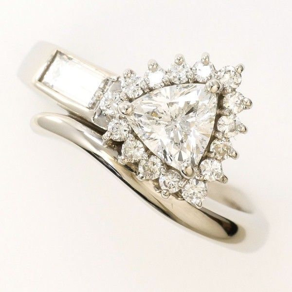 PT900 リング ring 指輪 9号 ダイヤ 0.61 0.48 SI2 鑑定書 総重量約7.9g