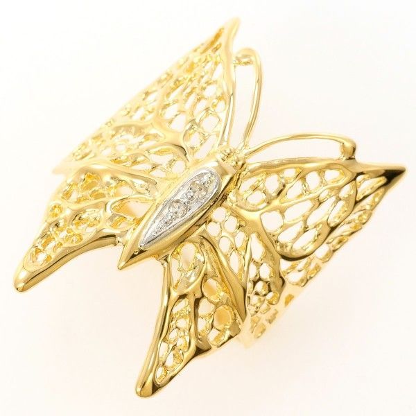 PT900 K18YG リング ring 指輪 12号 ダイヤ 総重量約3.3g