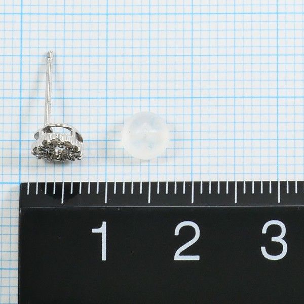  K 14 WG ピアス pierced earrings ダイヤ 0.07 ×2 総重量約0.8 g その他 アクセサリー