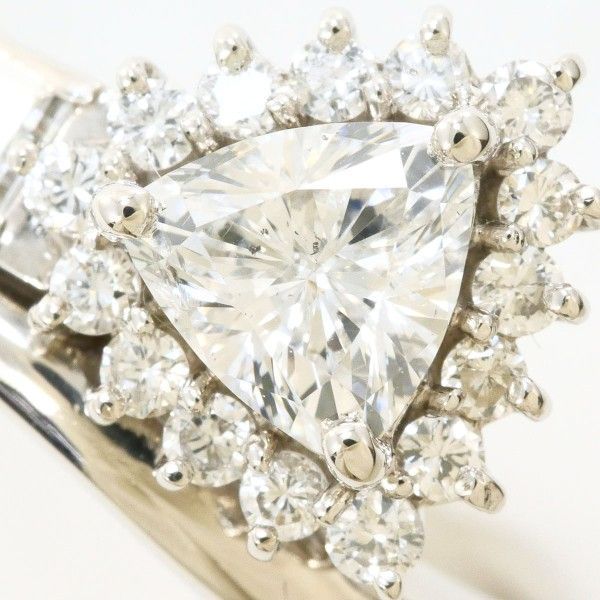 PT 900 リング ring 指輪 9号 ダイヤ 0.61 0.48 SI 2 鑑定書 総重量約7.9 g