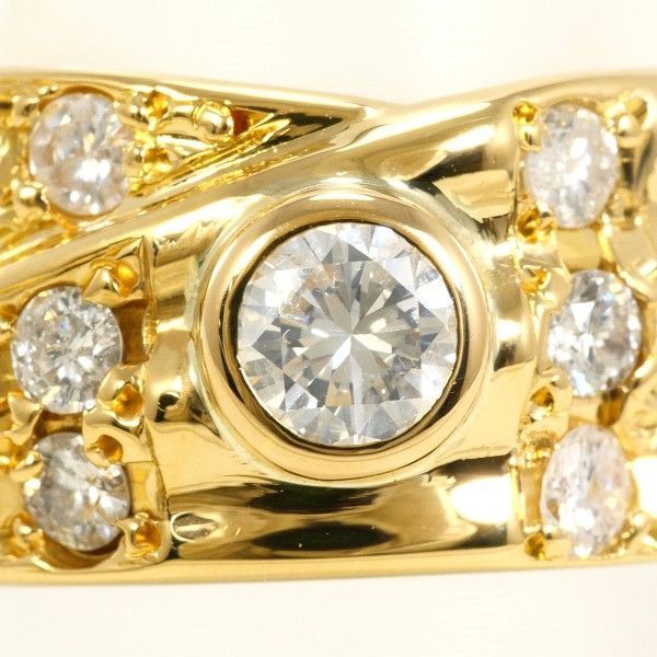 K 18 YG リング ring 指輪 12.5号 ダイヤ 0.342 0.30 鑑別書 総重量約7.6 g
