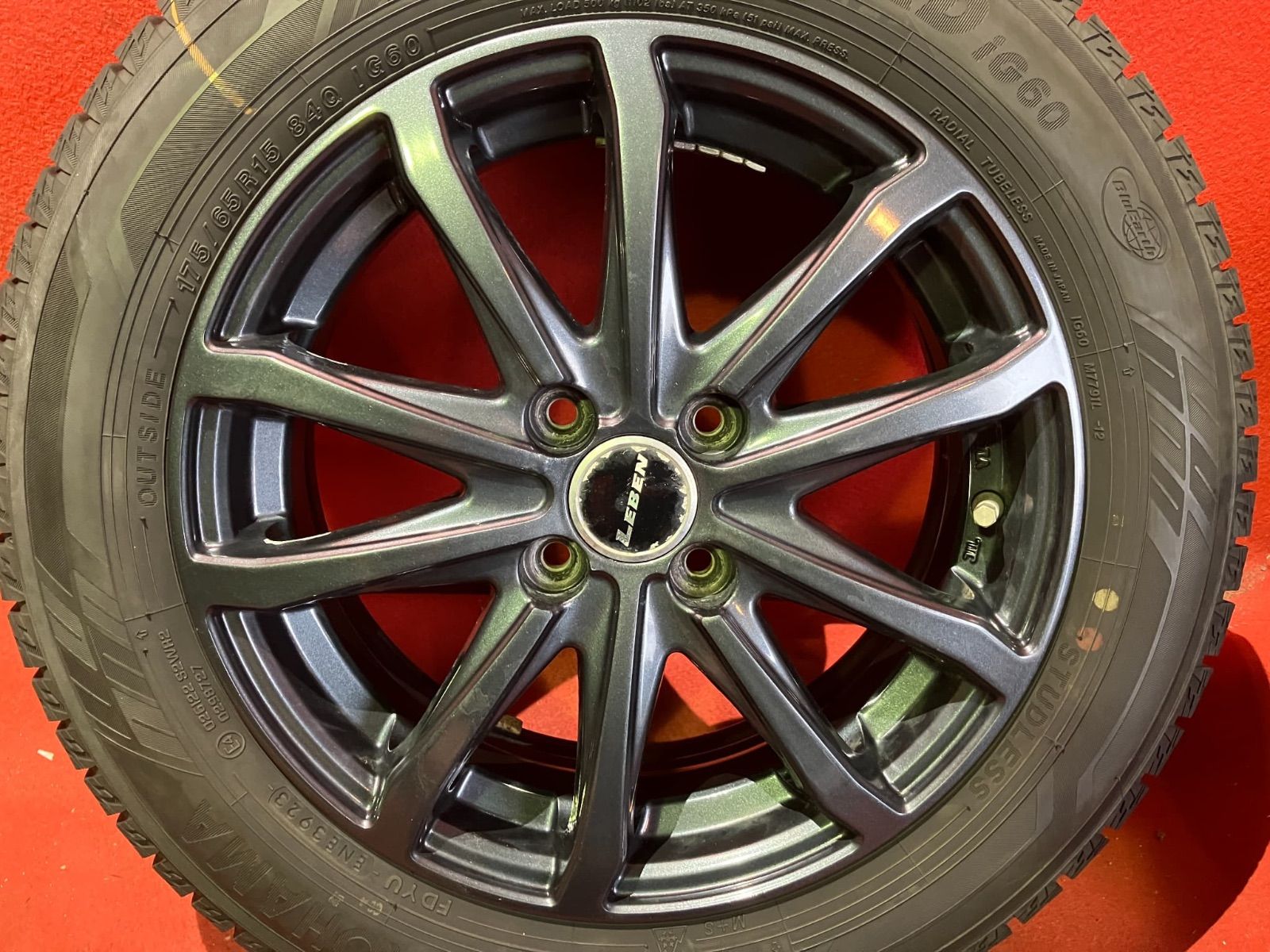  スタッドレスタイヤホイールセット 175 65 R 15 IG 60 x 5 45 100 4 H 社外 LEBEN 4本SET 15インチ タイヤ ホイールセット